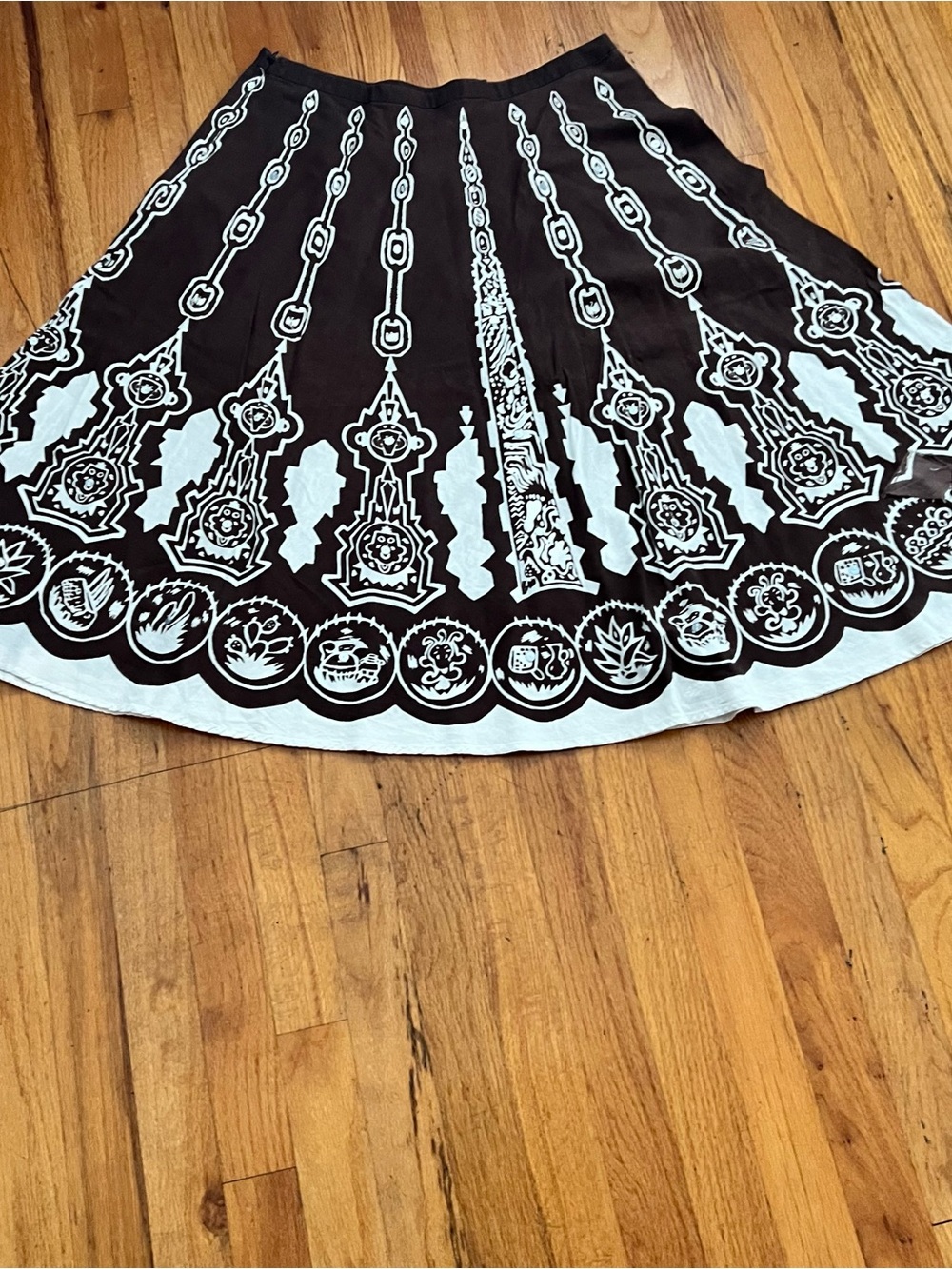 Mossimo Supply Co. Brown and White Graphic Circle Skirt